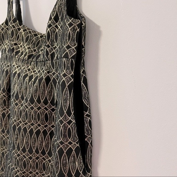 MILLY Black and Gold Babydoll Dress - Picture 4 of 9
